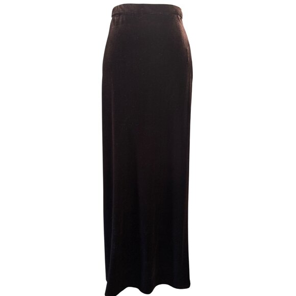 Tadashi Collection Skirt Size XL Brown Velvet Long Maxi Formal Straight Elastic - Picture 1 of 8